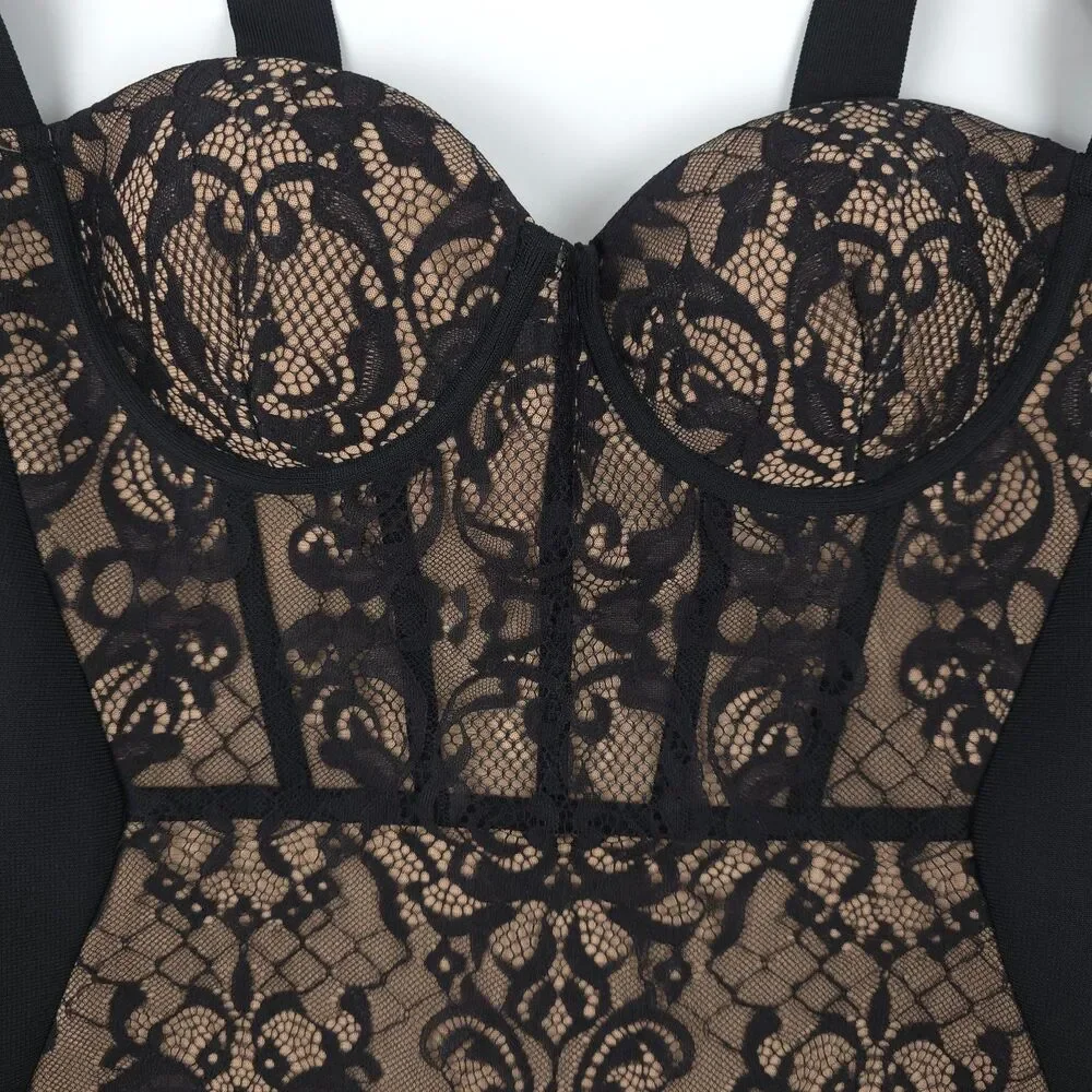 NWT Mew Mews Finbar Lace Bandage Dress Black Lace Svelte Sexy Romantic Feminine - Picture 3 of 12